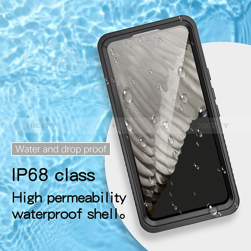 Custodia Impermeabile Silicone e Plastica Opaca Waterproof Cover 360 Gradi per Google Pixel 8 5G Nero