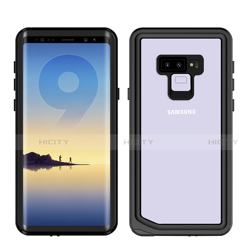 Custodia Impermeabile Silicone e Plastica Opaca Waterproof Cover 360 Gradi per Samsung Galaxy Note 9 Nero