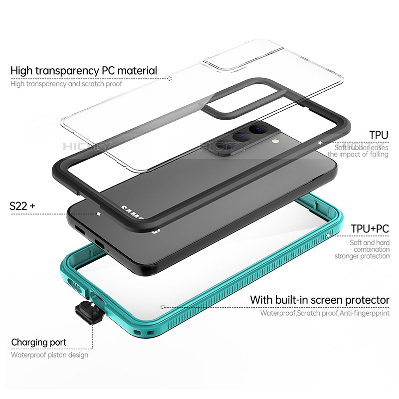 Custodia Impermeabile Silicone e Plastica Opaca Waterproof Cover 360 Gradi per Samsung Galaxy S21 FE 5G