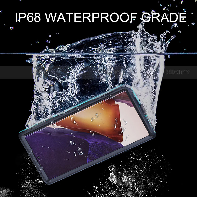 Custodia Impermeabile Silicone e Plastica Opaca Waterproof Cover 360 Gradi per Samsung Galaxy S21 Ultra 5G