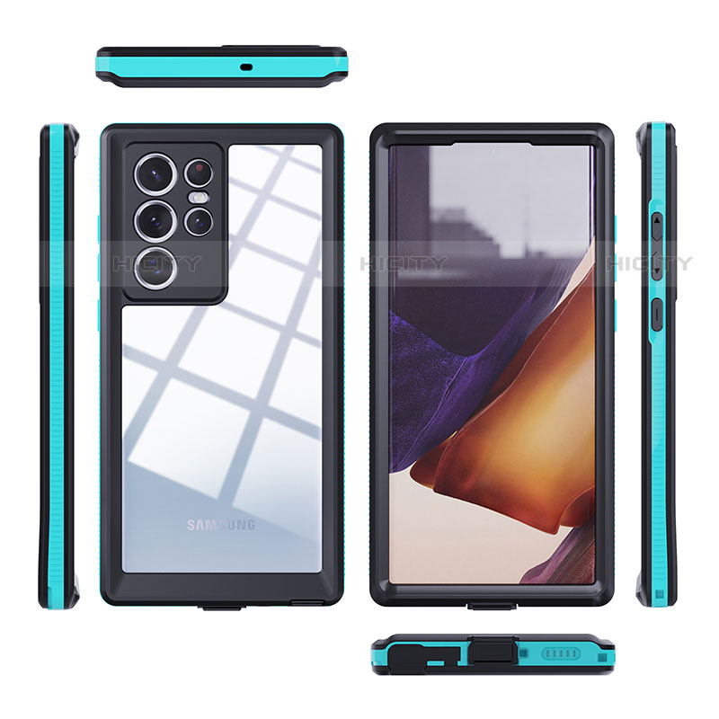 Custodia Impermeabile Silicone e Plastica Opaca Waterproof Cover 360 Gradi per Samsung Galaxy S23 Ultra 5G