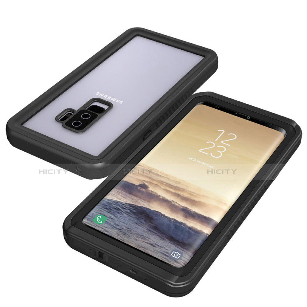 Custodia Impermeabile Silicone e Plastica Opaca Waterproof Cover 360 Gradi per Samsung Galaxy S9 Plus Nero