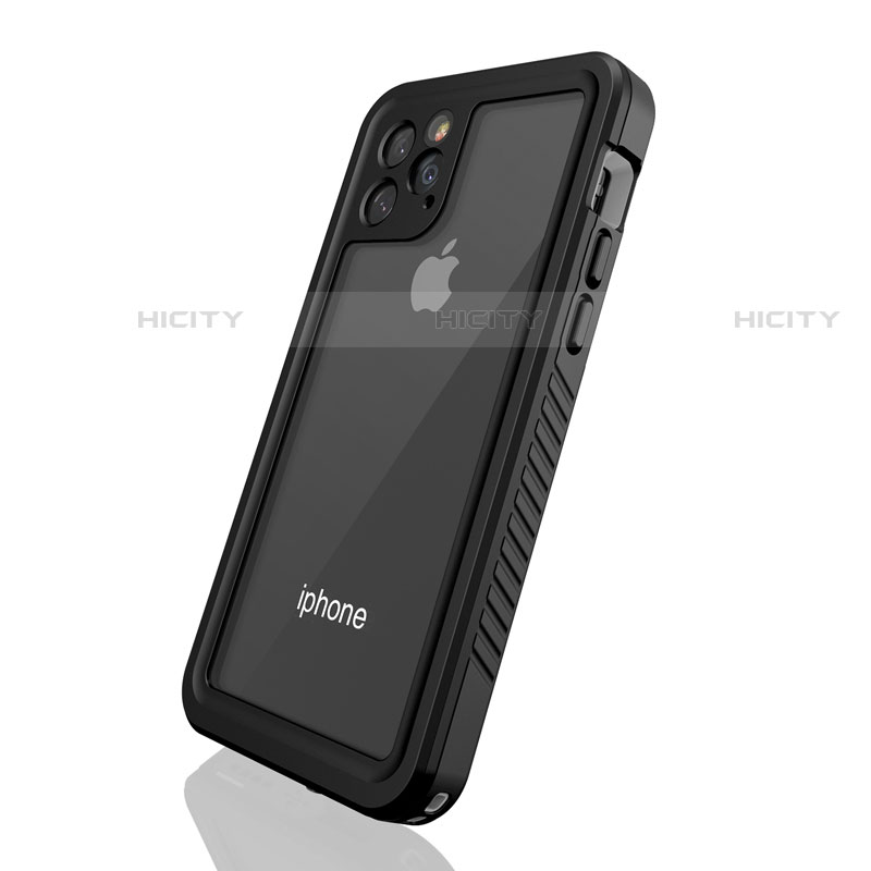 Custodia Impermeabile Silicone e Plastica Opaca Waterproof Cover 360 Gradi W01 per Apple iPhone 11 Pro Nero