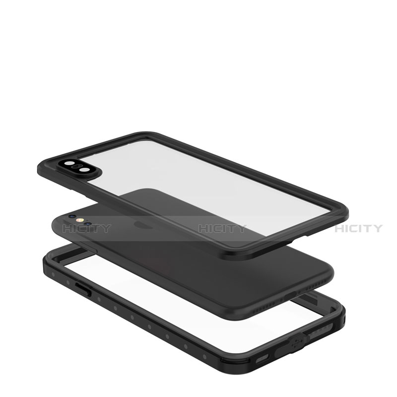 Custodia Impermeabile Silicone e Plastica Opaca Waterproof Cover 360 Gradi W01 per Apple iPhone Xs Max