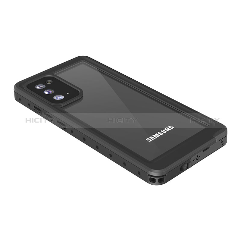 Custodia Impermeabile Silicone e Plastica Opaca Waterproof Cover 360 Gradi W01 per Samsung Galaxy Note 20 5G Nero