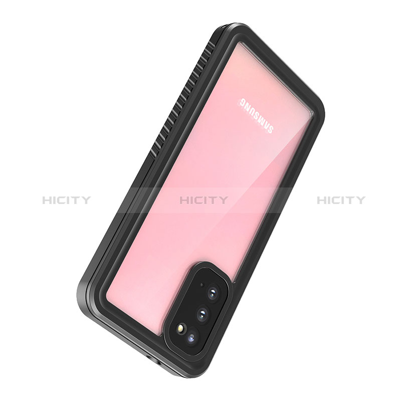 Custodia Impermeabile Silicone e Plastica Opaca Waterproof Cover 360 Gradi W01 per Samsung Galaxy S20 Lite 5G Nero