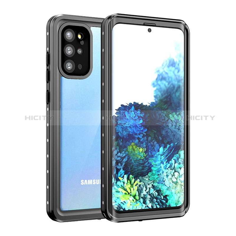Custodia Impermeabile Silicone e Plastica Opaca Waterproof Cover 360 Gradi W01 per Samsung Galaxy S20 Plus Nero