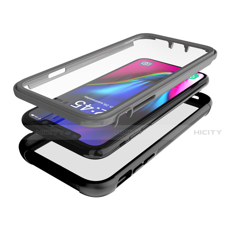 Custodia Impermeabile Silicone e Plastica Opaca Waterproof Cover 360 Gradi W02 per Apple iPhone 11 Nero
