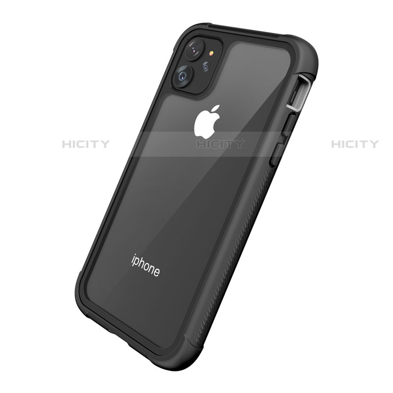 Custodia Impermeabile Silicone e Plastica Opaca Waterproof Cover 360 Gradi W02 per Apple iPhone 11 Nero