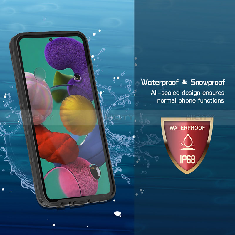 Custodia Impermeabile Silicone e Plastica Opaca Waterproof Cover 360 Gradi W02 per Samsung Galaxy A51 4G