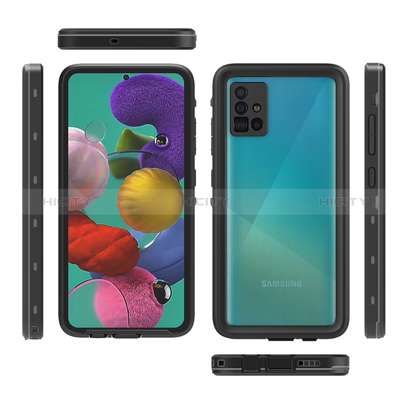 Custodia Impermeabile Silicone e Plastica Opaca Waterproof Cover 360 Gradi W02 per Samsung Galaxy A51 4G