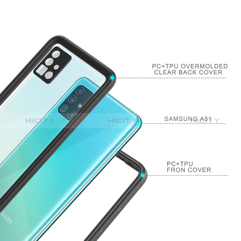 Custodia Impermeabile Silicone e Plastica Opaca Waterproof Cover 360 Gradi W02 per Samsung Galaxy A51 5G