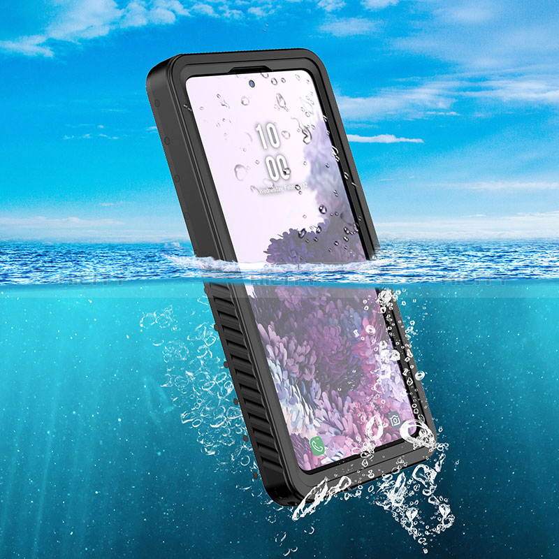 Custodia Impermeabile Silicone e Plastica Opaca Waterproof Cover 360 Gradi W02 per Samsung Galaxy S20 FE 5G Nero