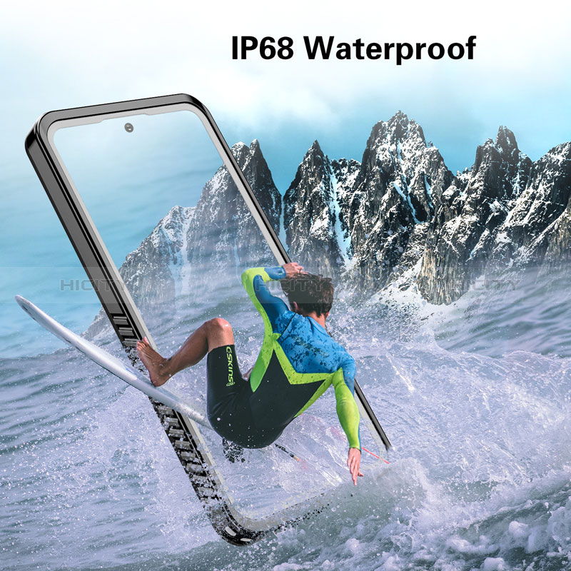 Custodia Impermeabile Silicone e Plastica Opaca Waterproof Cover 360 Gradi W02 per Samsung Galaxy S20 Ultra 5G Nero