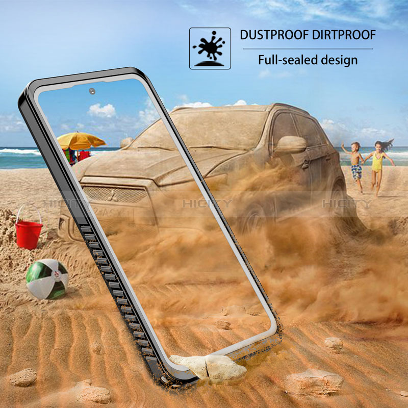Custodia Impermeabile Silicone e Plastica Opaca Waterproof Cover 360 Gradi W02 per Samsung Galaxy S20 Ultra Nero