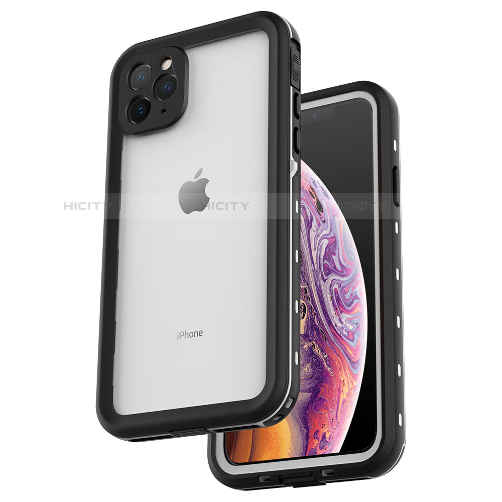 Custodia Impermeabile Silicone e Plastica Opaca Waterproof Cover 360 Gradi W04 per Apple iPhone 11 Pro Argento
