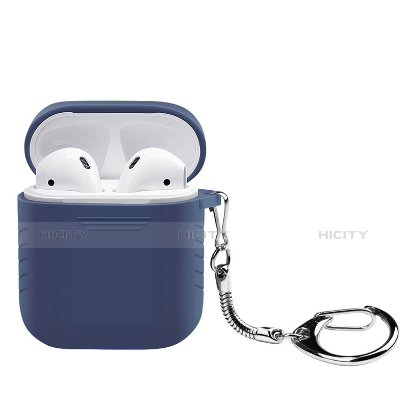 Custodia in Silicone con Moschettone per AirPods Custodia di Ricarica Z04 Blu