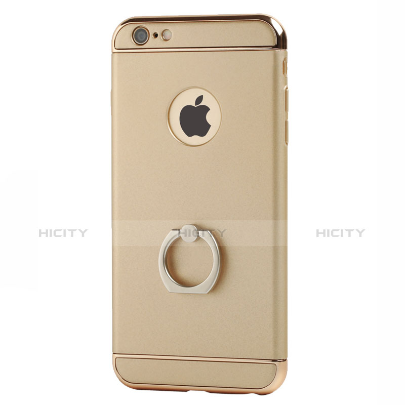 Custodia Lusso Alluminio con Anello Supporto per Apple iPhone 6 Plus Oro