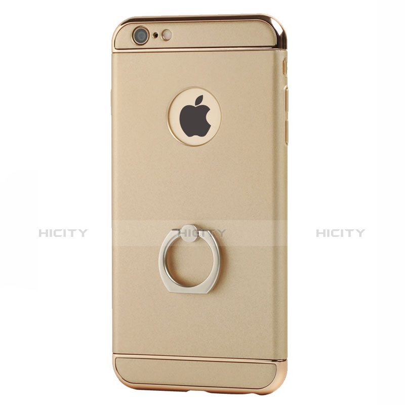 Custodia Lusso Alluminio con Anello Supporto per Apple iPhone 6S Oro