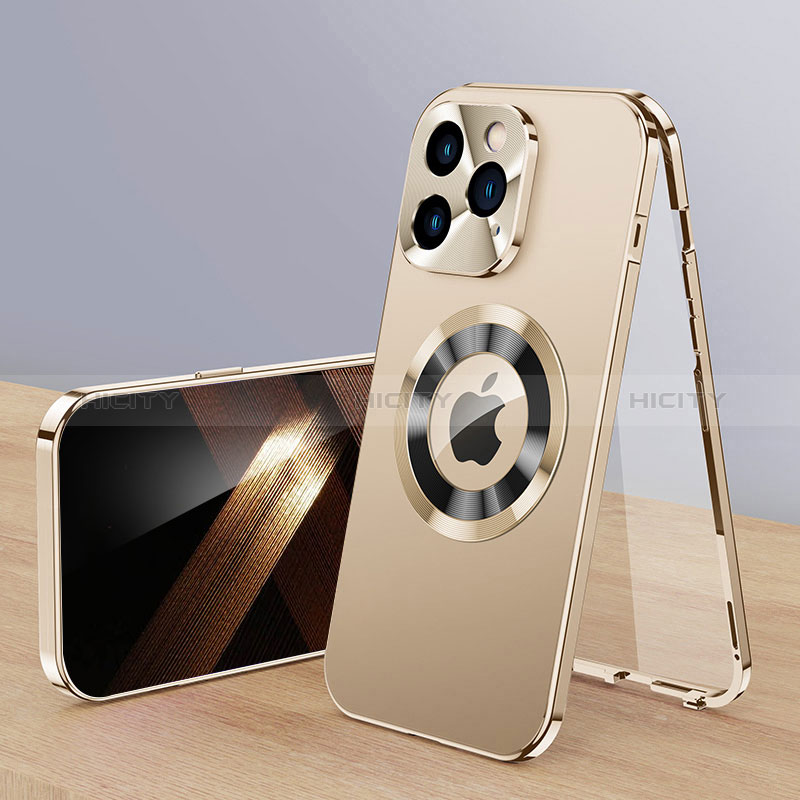 Custodia Lusso Alluminio Cover 360 Gradi con Mag-Safe Magnetic P01 per Apple iPhone 14 Pro