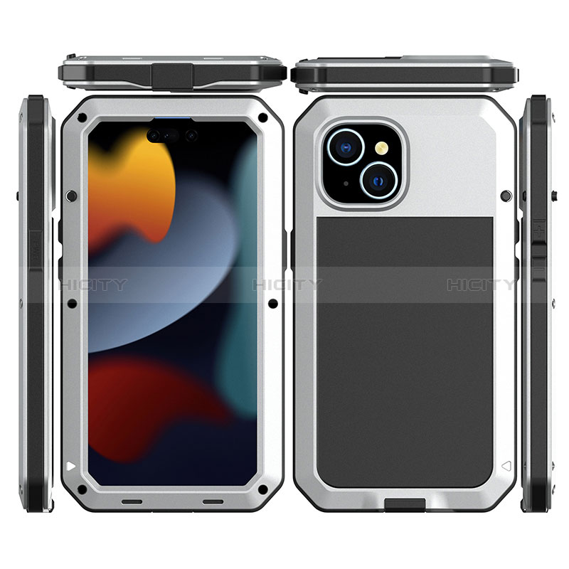 Custodia Lusso Alluminio Cover 360 Gradi HJ1 per Apple iPhone 15 Plus