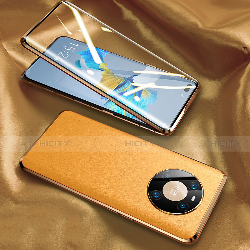 Custodia Lusso Alluminio Cover 360 Gradi K02 per Huawei Mate 40E Pro 5G Giallo