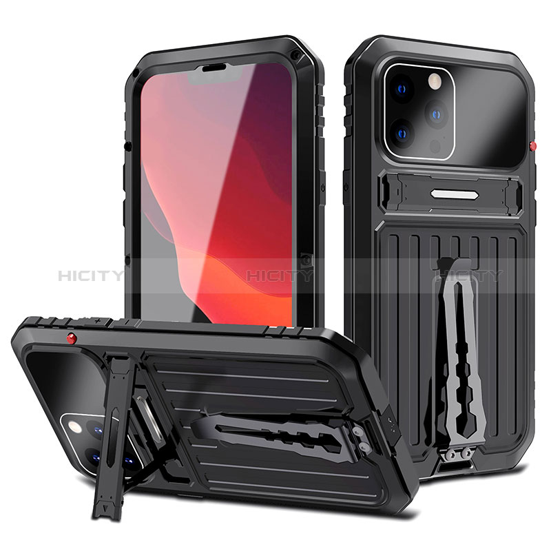 Custodia Lusso Alluminio Cover 360 Gradi LK3 per Apple iPhone 13 Pro Max Nero