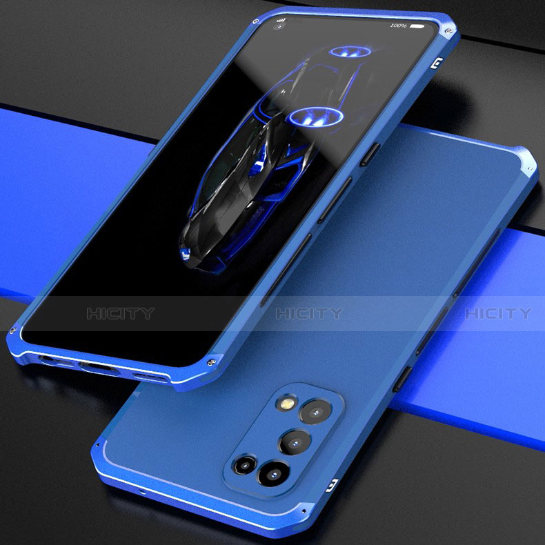 Custodia Lusso Alluminio Cover 360 Gradi M01 per Oppo Reno5 5G Blu