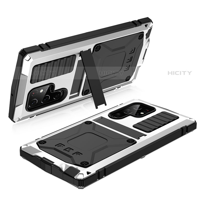 Custodia Lusso Alluminio Cover 360 Gradi M05 per Samsung Galaxy S22 Ultra 5G