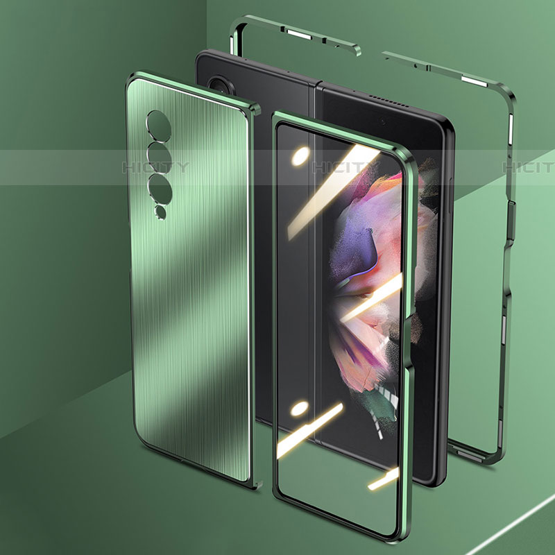 Custodia Lusso Alluminio Cover 360 Gradi per Samsung Galaxy Z Fold4 5G Verde