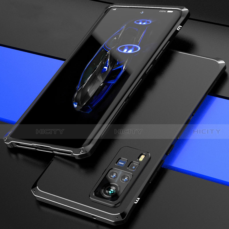 Custodia Lusso Alluminio Cover 360 Gradi per Vivo X60 Pro 5G Nero