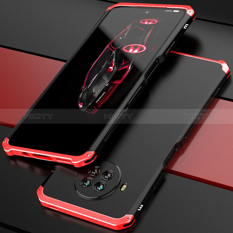Custodia Lusso Alluminio Cover 360 Gradi per Xiaomi Mi 10T Lite 5G Rosso e Nero