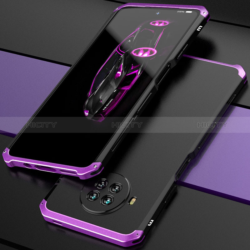 Custodia Lusso Alluminio Cover 360 Gradi per Xiaomi Mi 10T Lite 5G Viola