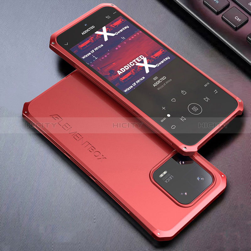 Custodia Lusso Alluminio Cover 360 Gradi per Xiaomi Mi 13 5G Rosso