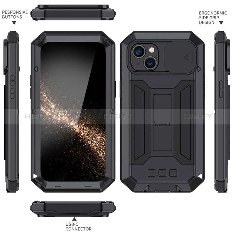 Custodia Lusso Alluminio Cover 360 Gradi RJ2 per Apple iPhone 15 Plus