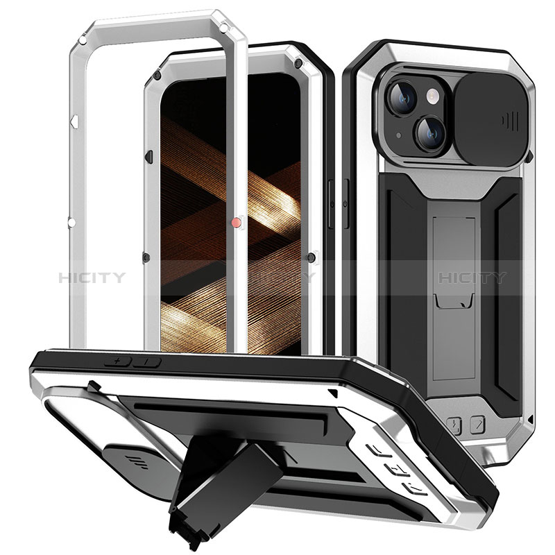 Custodia Lusso Alluminio Cover 360 Gradi RJ3 per Apple iPhone 15 Plus