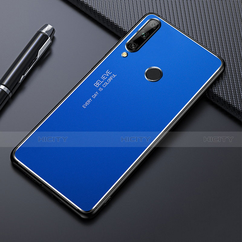 Custodia Lusso Alluminio Cover M01 per Huawei Enjoy 10 Plus Blu