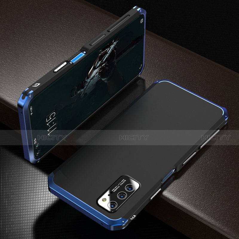 Custodia Lusso Alluminio Cover M01 per Huawei Honor V30 Pro 5G Blu e Nero
