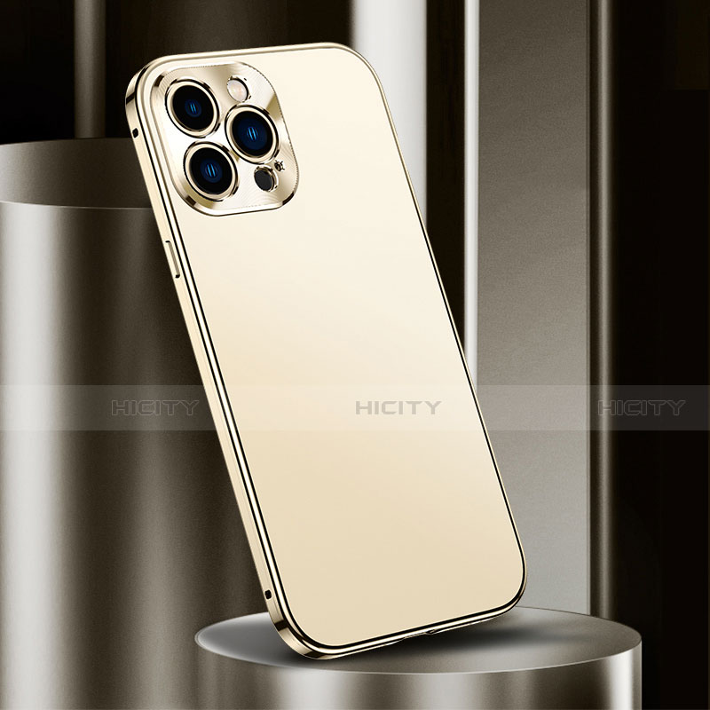 Custodia Lusso Alluminio Cover M03 per Apple iPhone 13 Pro Oro