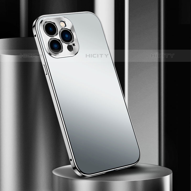 Custodia Lusso Alluminio Cover M03 per Apple iPhone 15 Pro Max Argento