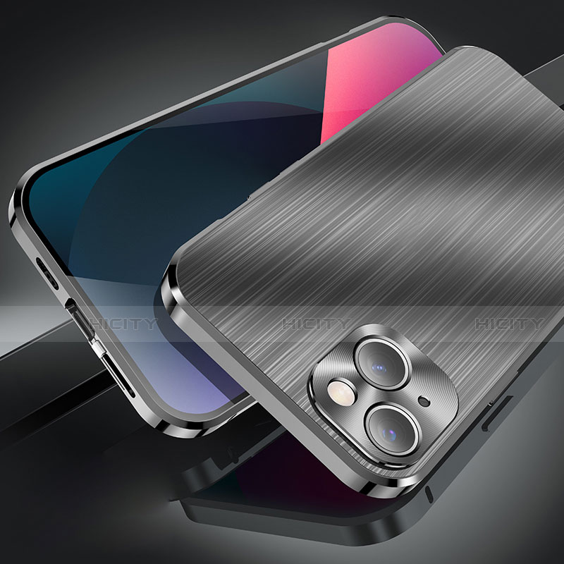 Custodia Lusso Alluminio Cover M06 per Apple iPhone 13 Mini Nero