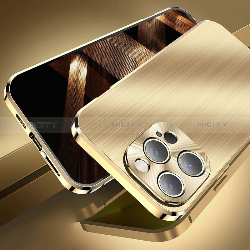 Custodia Lusso Alluminio Cover M06 per Apple iPhone 14 Pro Max Oro