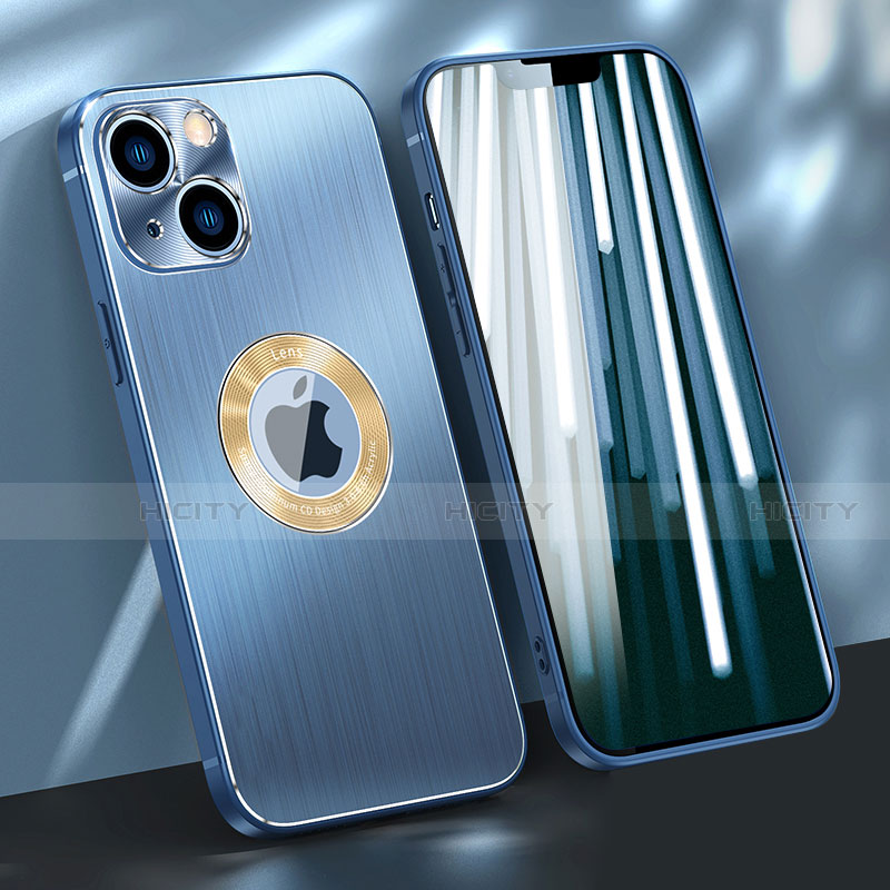 Custodia Lusso Alluminio Cover M08 per Apple iPhone 13 Mini Blu