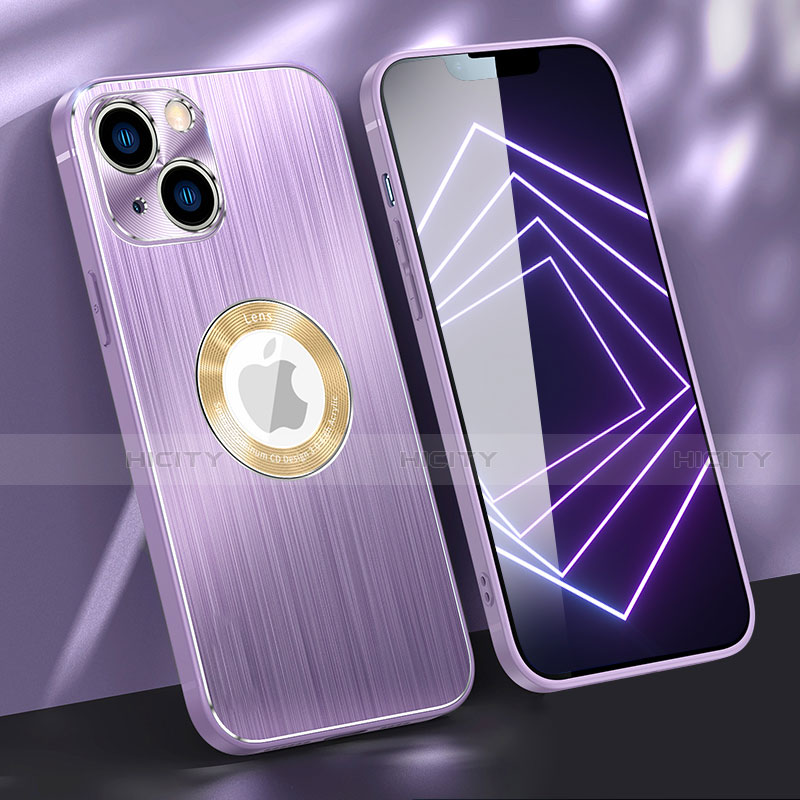 Custodia Lusso Alluminio Cover M08 per Apple iPhone 13 Mini Viola