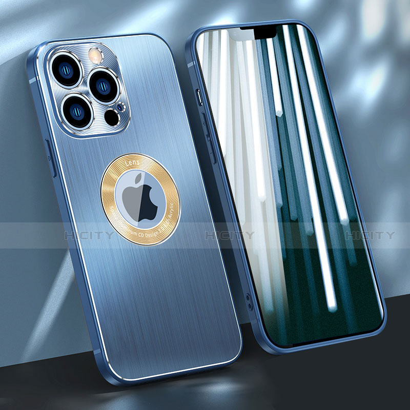 Custodia Lusso Alluminio Cover M08 per Apple iPhone 13 Pro Blu