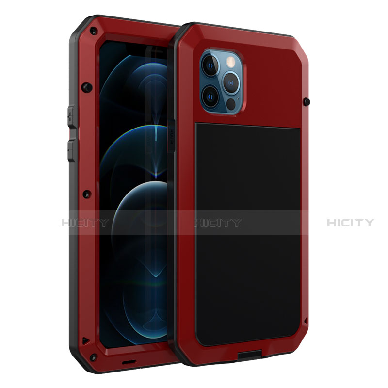 Custodia Lusso Alluminio Cover N01 per Apple iPhone 12 Pro Rosso