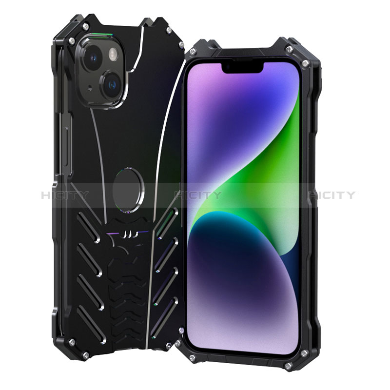 Custodia Lusso Alluminio Cover P01 per Apple iPhone 14 Nero