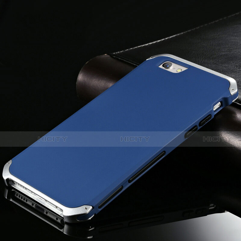 Custodia Lusso Alluminio Cover per Apple iPhone 6S Plus Blu