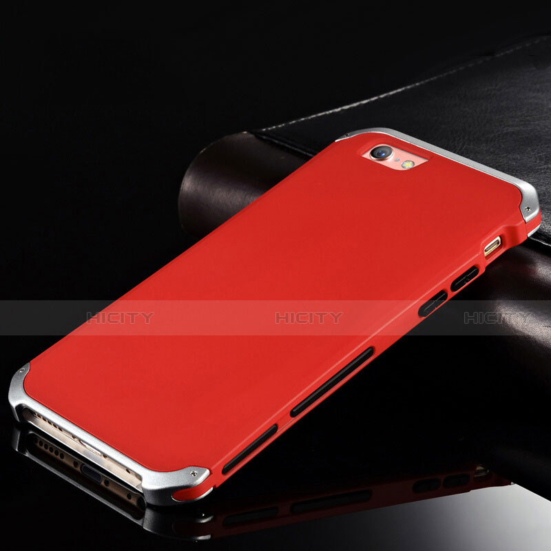 Custodia Lusso Alluminio Cover per Apple iPhone 6S Rosso