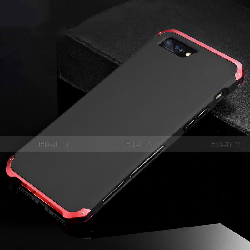 Custodia Lusso Alluminio Cover per Apple iPhone 7 Plus Rosso e Nero